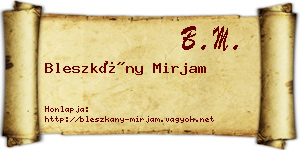 Bleszkány Mirjam névjegykártya